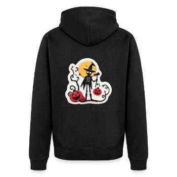 Spooky Halloween - Unisex Premium Organic Zip Hoodie - black - Back - Nico (187cm)