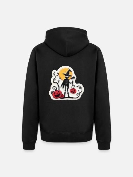 Spooky Halloween - Unisex Premium Organic Zip Hoodie - black