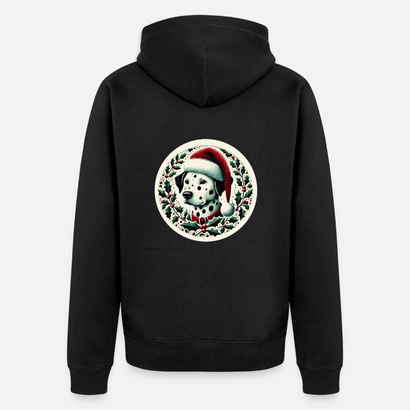 Dalmatien de Noël - Veste à capuche bio Premium Unisexe - noir