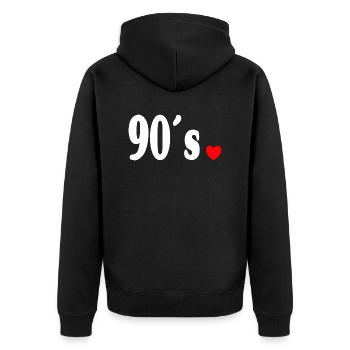90s 90s Gift Idea Vintage - Unisex Premium Organic Zip Hoodie - black - Back - Nico (187cm)