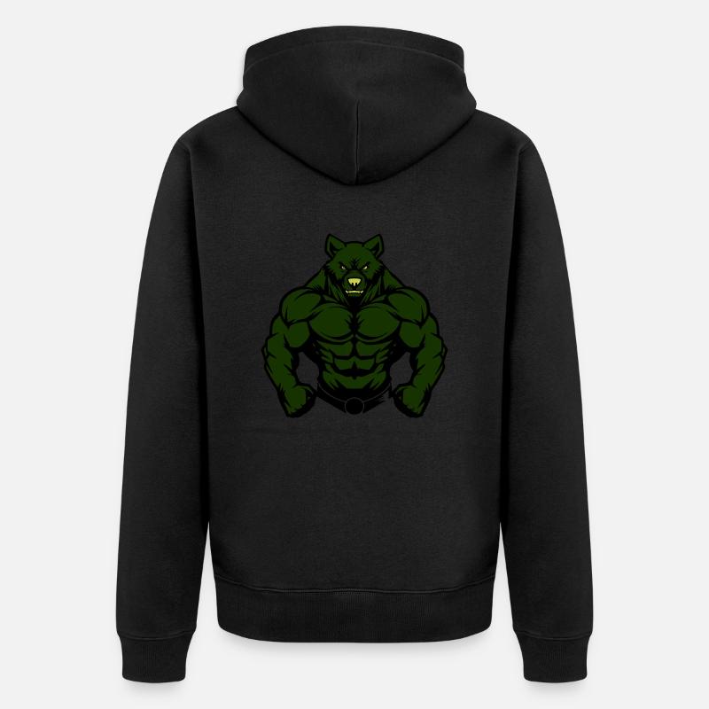 Ours Comic Fit - Veste à capuche bio Premium Unisexe - noir