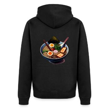Soupe de nouilles ramen - Veste à capuche bio Premium Unisexe - noir - Dos - Nico (187cm)