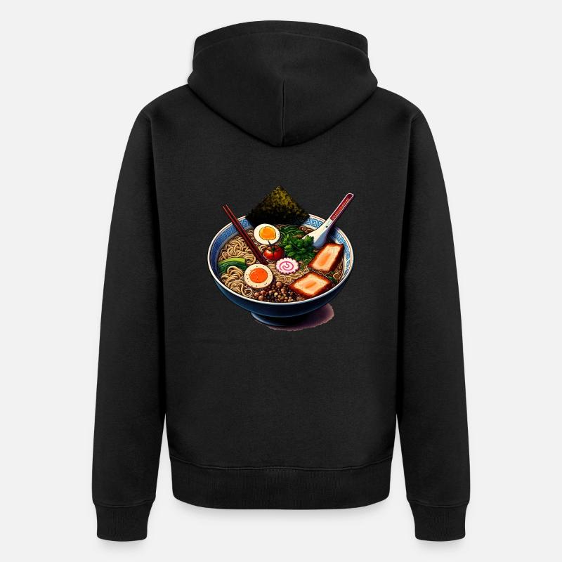 Soupe de nouilles ramen - Veste à capuche bio Premium Unisexe - noir