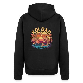 Focus sur la passion pour les carpes koï - Veste à capuche bio Premium Unisexe - noir - Dos - Nico (187cm)