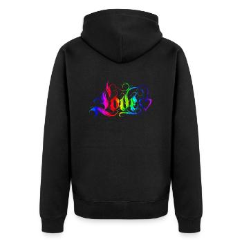 Liebe Zitate amore Blumen Frauen Mädchen Mode weiblich - Unisex Premium Bio Zip Hoodie - Schwarz - Hinten - Nico (187cm)