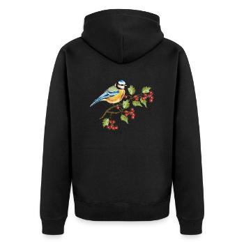 Colorful bird - Unisex Premium Organic Zip Hoodie - black - Back - Nico (187cm)