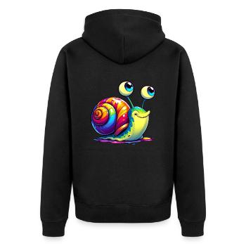 Snail - Unisex Premium Organic Zip Hoodie - black - Back - Nico (187cm)