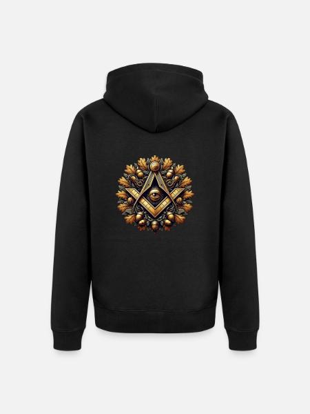 Logo massonico - Felpa con cappuccio ecologica premium unisex - nero
