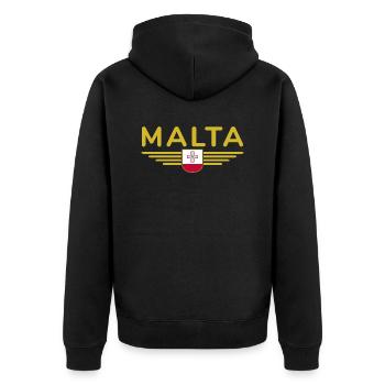 T-shirt Malte – Pour les fans de l’île - Veste à capuche bio Premium Unisexe - noir - Dos - Nico (187cm)