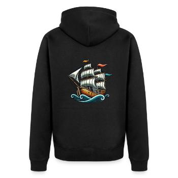 Ship - Unisex Premium Organic Zip Hoodie - black - Back - Nico (187cm)