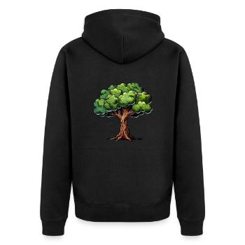 Tree - Unisex Premium Organic Zip Hoodie - black - Back - Nico (187cm)
