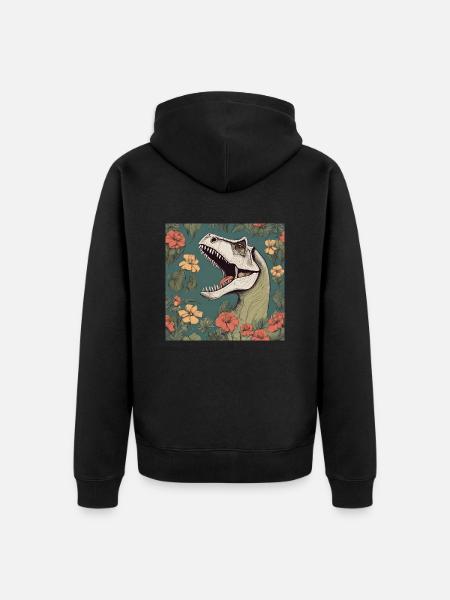 Dinosaur - Unisex Premium Bio Zip Hoodie - Schwarz