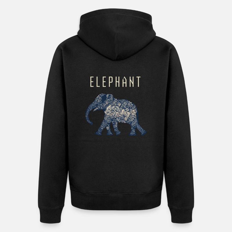 Éléphant - Veste à capuche bio Premium Unisexe - noir