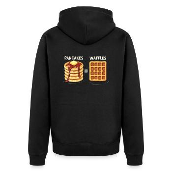 Pfannkuchen und Waffeln - Unisex Premium Bio Zip Hoodie - Schwarz - Hinten - Nico (187cm)