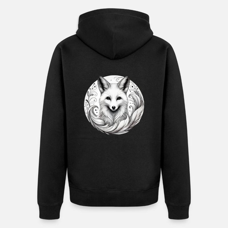 Renard paisible - Veste à capuche bio Premium Unisexe - noir