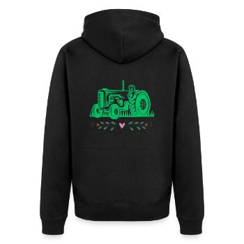 Tracteur / tracteur / tracteur - Veste à capuche bio Premium Unisexe - noir - Dos - Nico (187cm)