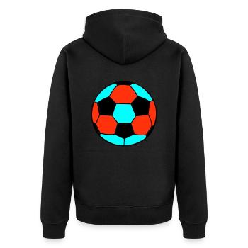 fussball 2 - Unisex Premium Bio Zip Hoodie - Schwarz - Hinten - Nico (187cm)