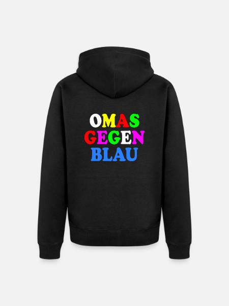Omas gegen blau - Unisex Premium Bio Zip Hoodie - Schwarz