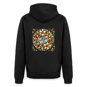 Tolle Mama - Unisex Premium Bio Zip Hoodie - Schwarz - Hinten - Nico (187cm)