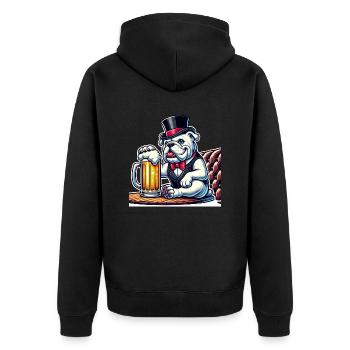 Mr. President – Best Beer Ever! - Unisex Premium Organic Zip Hoodie - black - Back - Nico (187cm)