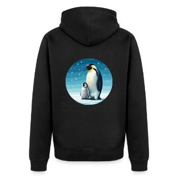 Manchot empereur avec enfant - Veste à capuche bio Premium Unisexe - noir - Dos - Nico (187cm)