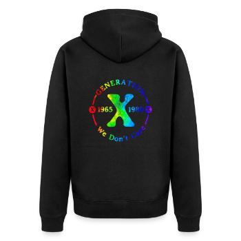 Generation X Stay Strong Positives Zitat Niedliche 80er Jahre - Unisex Premium Bio Zip Hoodie - Schwarz - Hinten - Nico (187cm)
