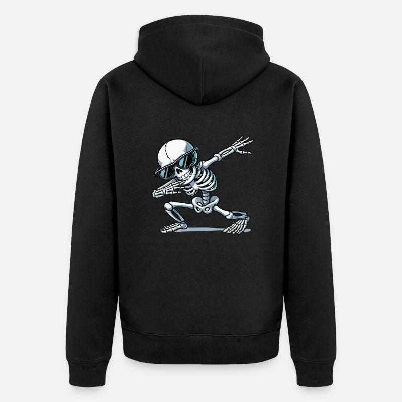 tamponnage du crâne - Veste à capuche bio Premium Unisexe - noir