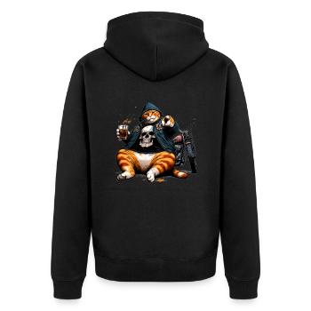 Motorrad,motorcycle,dirkbike motocross - Unisex Premium Bio Zip Hoodie - Schwarz - Hinten - Nico (187cm)