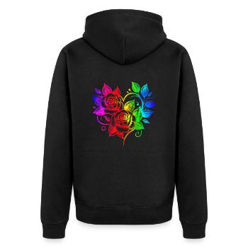 The Beauty Of The Red Rose A Timeless Symbol Love - Unisex Premium Organic Zip Hoodie - black - Back - Nico (187cm)