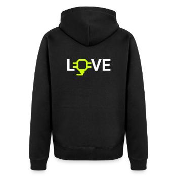 love 3d printing - Unisex Premium Bio Zip Hoodie - Schwarz - Hinten - Nico (187cm)