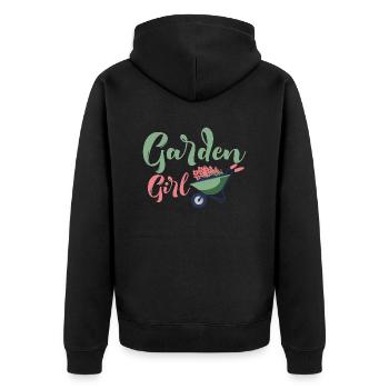 Jardinière Jardin Botanique - Veste à capuche bio Premium Unisexe - noir - Dos - Nico (187cm)