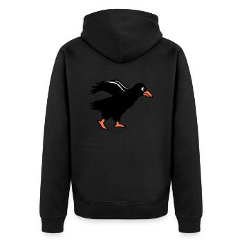 Corbeau oiseau marche corbeau course rapide course drôle - Veste à capuche bio Premium Unisexe - noir - Dos - Nico (187cm)