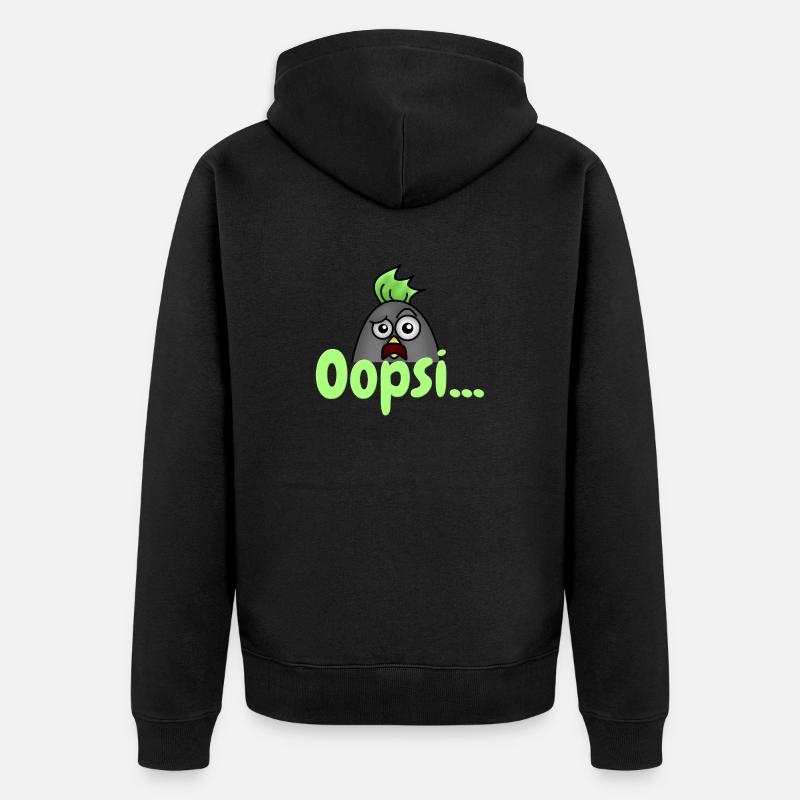 Oopsi - Unisex Premium Bio Zip Hoodie - Schwarz