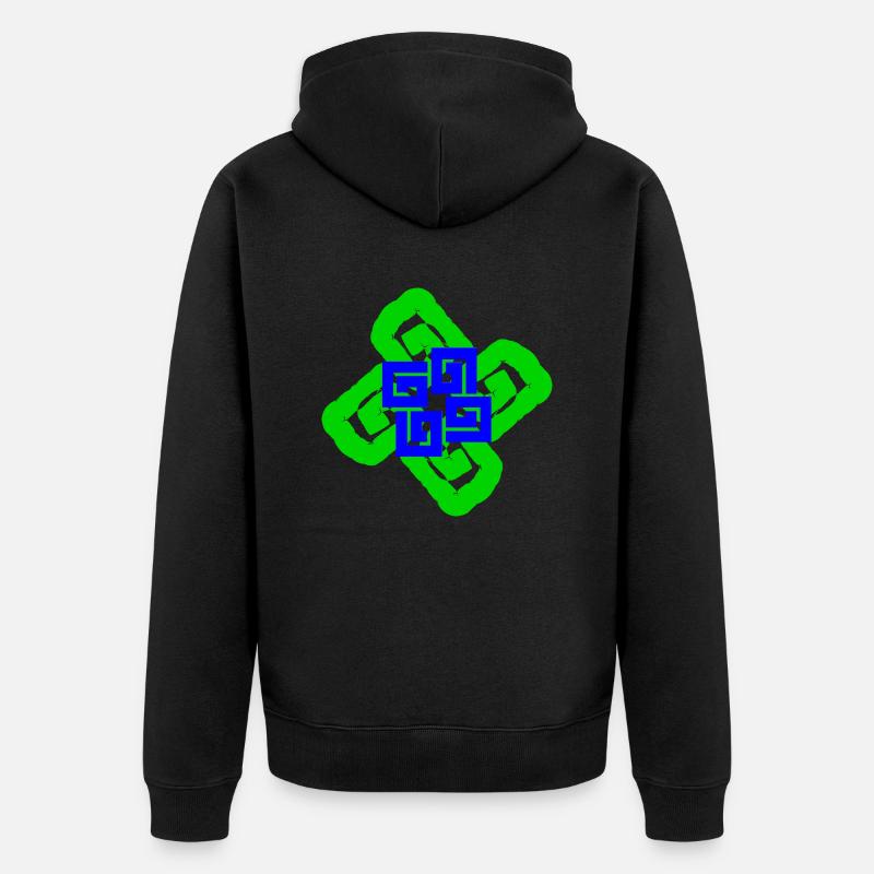 Spirales et entrelacs - Veste à capuche bio Premium Unisexe - noir
