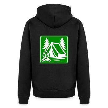 Icône de tente de camping - Veste à capuche bio Premium Unisexe - noir - Dos - Nico (187cm)