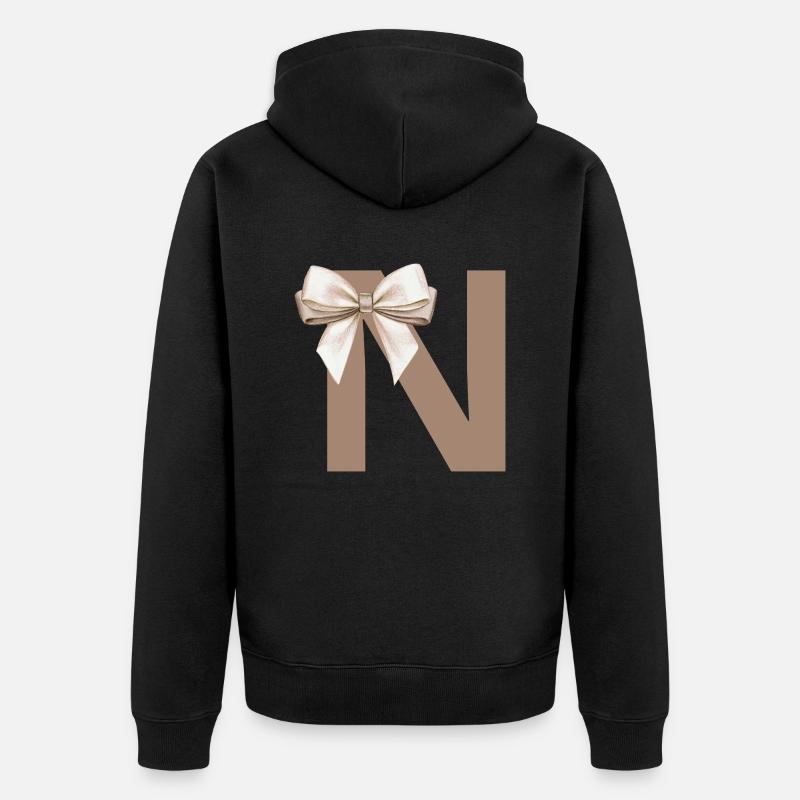 Lettre N Nœud - Veste à capuche bio Premium Unisexe - noir