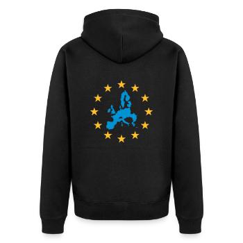 Europe - Union Européenne - Veste à capuche bio Premium Unisexe - noir - Dos - Nico (187cm)