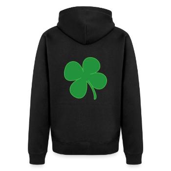 Irish Shamrock Symbol - Unisex Premium Bio Zip Hoodie - Schwarz - Hinten - Nico (187cm)