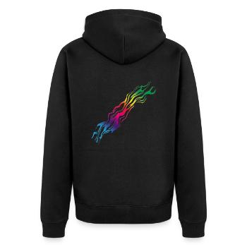 Rainbow / Rainbow - Unisex Premium Organic Zip Hoodie - black - Back - Nico (187cm)