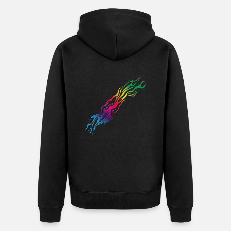 Regenbogen / Rainbow - Unisex Premium Bio Zip Hoodie - Schwarz
