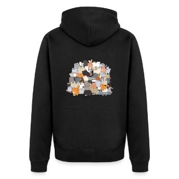 Un TAS de chats - Veste à capuche bio Premium Unisexe - noir - Dos - Nico (187cm)