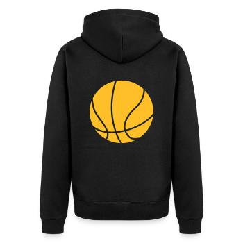 Basketball - Unisex Premium Bio Zip Hoodie - Schwarz - Hinten - Nico (187cm)