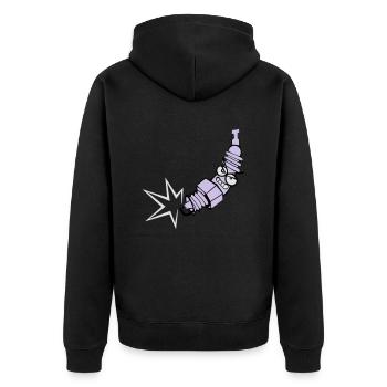 Bougie d'allumage avec une fonction de changement de couleur - Veste à capuche bio Premium Unisexe - noir - Dos - Nico (187cm)