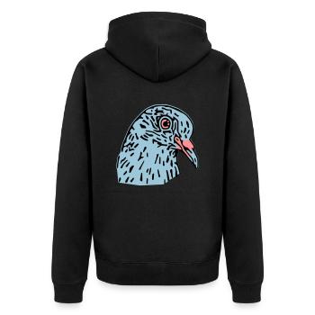 pigeonnot - Unisex Premium Organic Zip Hoodie - black - Back - Nico (187cm)