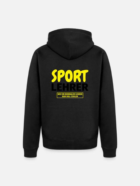 Sportlehrer Geschenk - Unisex Premium Bio Zip Hoodie - Schwarz