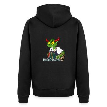 Fleischereifachverkäuferin - Unisex Premium Bio Zip Hoodie - Schwarz - Hinten - Nico (187cm)