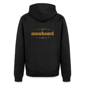 Snowboard Snowboarder - Unisex Premium Bio Zip Hoodie - Schwarz - Hinten - Nico (187cm)