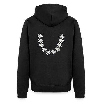 collier tiare couronne sans feuille - Unisex Premium Bio Zip Hoodie - Schwarz - Hinten - Nico (187cm)