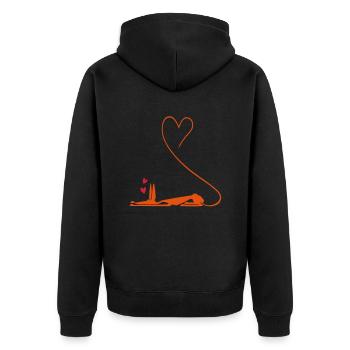 podi_love - Unisex Premium Organic Zip Hoodie - black - Back - Nico (187cm)