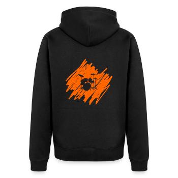 Drums - Unisex Premium Organic Zip Hoodie - black - Back - Nico (187cm)